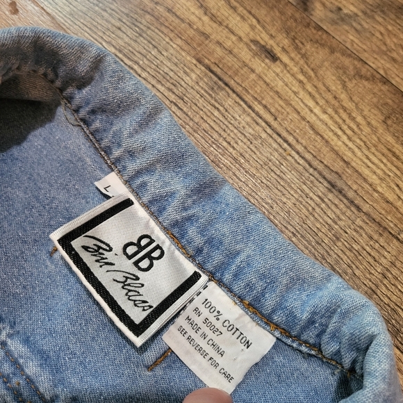 Vintage Bill Blass Sleeveless Denim Buttondown Jumpsuit Romper Size Large - Picture 3 of 8